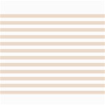 Horizontal Stripes - White and Almond Brown Collage 11  x 14 