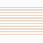 Horizontal Stripes - White and Almond Brown Collage 12  x 18 