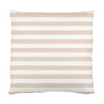 Horizontal Stripes - White and Almond Brown Standard Cushion Case (One Side)