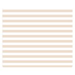 Horizontal Stripes - White and Almond Brown Double Sided Flano Blanket (Small)