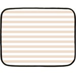 Horizontal Stripes - White and Almond Brown Double Sided Fleece Blanket (Mini)