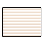 Horizontal Stripes - White and Almond Brown Fleece Blanket (Small) (One Side)