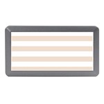 Horizontal Stripes - White and Almond Brown Memory Card Reader (Mini)