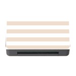Horizontal Stripes - White and Almond Brown Memory Card Reader with CF