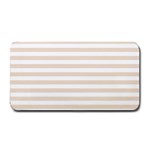 Horizontal Stripes - White and Almond Brown Medium Bar Mat