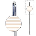 Horizontal Stripes - White and Almond Brown Book Mark