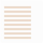 Horizontal Stripes - White and Almond Brown Small Garden Flag (Two Sides)