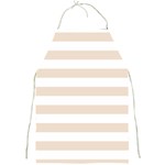 Horizontal Stripes - White and Almond Brown Full Print Apron