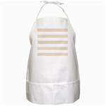 Horizontal Stripes - White and Almond Brown BBQ Apron