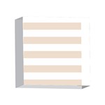 Horizontal Stripes - White and Almond Brown 4 x 4  Acrylic Photo Block