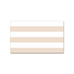 Horizontal Stripes - White and Almond Brown Sticker Rectangular (100 pack)
