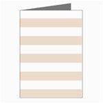 Horizontal Stripes - White and Almond Brown Greeting Cards (Pkg of 8)