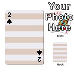 Horizontal Stripes - White and Almond Brown Playing Cards 54 Designs
