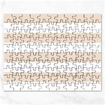 Horizontal Stripes - White and Almond Brown Jigsaw Puzzle (Rectangular)