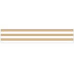 Horizontal Stripes - White and Tan Brown Flano Scarf (Large)