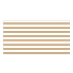 Horizontal Stripes - White and Tan Brown Satin Shawl