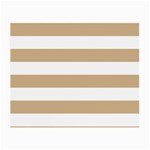 Horizontal Stripes - White and Tan Brown Small Glasses Cloth