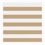 Horizontal Stripes - White and Tan Brown Medium Glasses Cloth