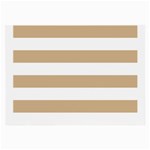 Horizontal Stripes - White and Tan Brown Large Glasses Cloth (2 Sides)