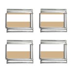 Horizontal Stripes - White and Tan Brown 9mm Italian Charm (4 pack)
