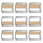 Horizontal Stripes - White and Tan Brown 9mm Italian Charm (9 pack)