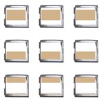 Horizontal Stripes - White and Tan Brown Mega Link Italian Charm (9 pack)