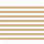 Horizontal Stripes - White and Tan Brown Collage 8  x 10 