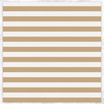 Horizontal Stripes - White and Tan Brown Canvas 16  x 16 