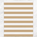 Horizontal Stripes - White and Tan Brown Canvas 16  x 20 