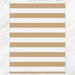 Horizontal Stripes - White and Tan Brown Canvas 18  x 24 