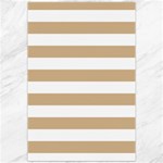Horizontal Stripes - White and Tan Brown Canvas 20  x 30 