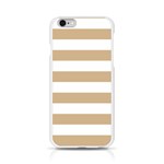 Horizontal Stripes - White and Tan Brown Apple iPhone 6/6S Silicone Case (Transparent)