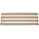 Horizontal Stripes - White and Tan Brown Body Pillow Case (Dakimakura) (One Side)