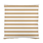 Horizontal Stripes - White and Tan Brown Standard Cushion Case (One Side)