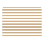 Horizontal Stripes - White and Tan Brown Double Sided Flano Blanket (Mini)