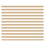 Horizontal Stripes - White and Tan Brown Double Sided Flano Blanket (Small)