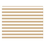 Horizontal Stripes - White and Tan Brown Double Sided Flano Blanket (Large)