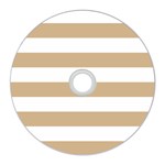 Horizontal Stripes - White and Tan Brown CD Wall Clock