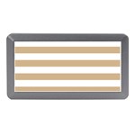 Horizontal Stripes - White and Tan Brown Memory Card Reader (Mini)