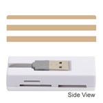Horizontal Stripes - White and Tan Brown Memory Card Reader (Stick)