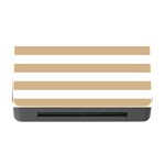 Horizontal Stripes - White and Tan Brown Memory Card Reader with CF