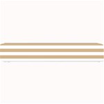 Horizontal Stripes - White and Tan Brown Small Bar Mat