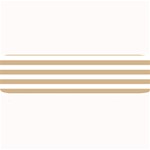 Horizontal Stripes - White and Tan Brown Medium Bar Mat