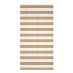Horizontal Stripes - White and Tan Brown Shower Curtain 36  x 72  (Stall)