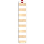 Horizontal Stripes - White and Tan Brown Large Book Mark