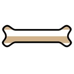 Horizontal Stripes - White and Tan Brown Magnet (Dog Bone)