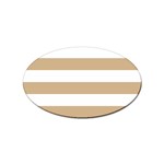 Horizontal Stripes - White and Tan Brown Sticker Oval (10 pack)