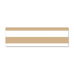 Horizontal Stripes - White and Tan Brown Sticker Bumper (100 pack)
