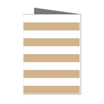 Horizontal Stripes - White and Tan Brown Mini Greeting Cards (Pkg of 8)