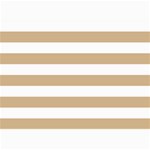 Horizontal Stripes - White and Tan Brown 5  x 7  Photo Cards